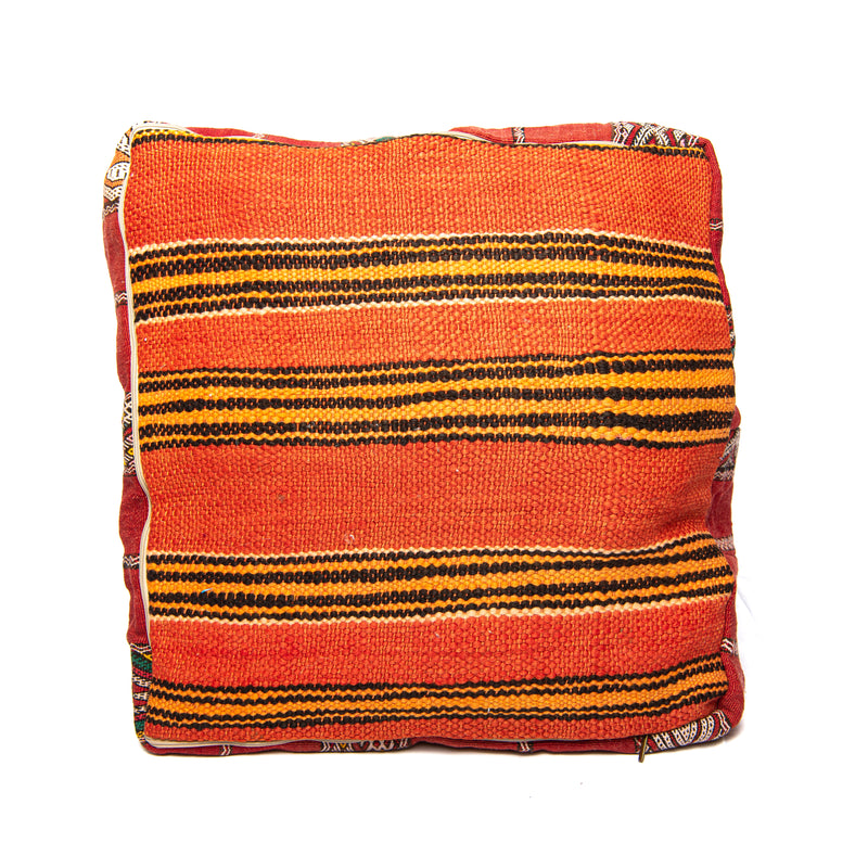 Red Kilim Moroccan Pouf